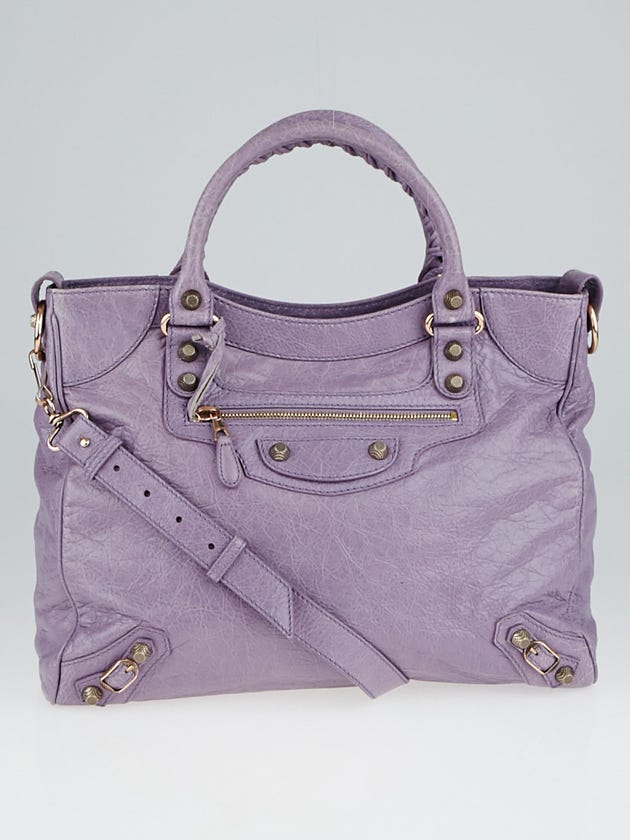 Balenciaga Glycine Lambskin Leather Giant 12 Rose Gold Velo Bag