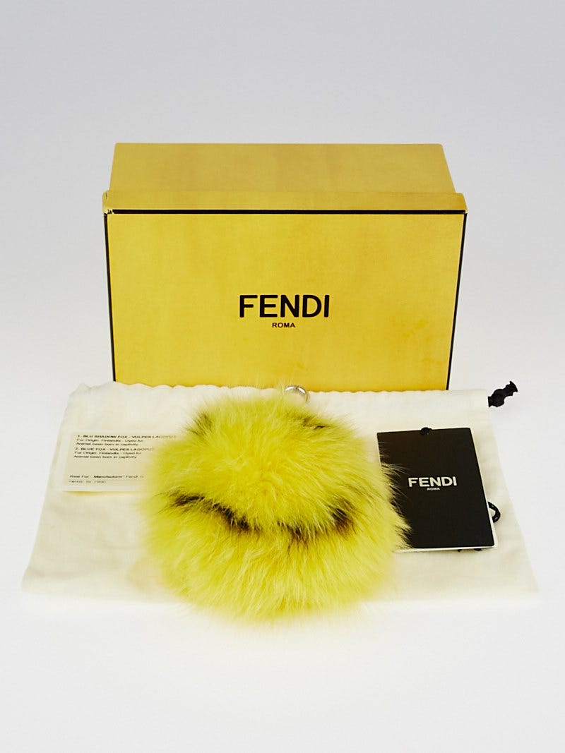 FENDI イエローファーチャーム 即発 FENDI モンスター ファー バッグチャーム キーホルダー 黄