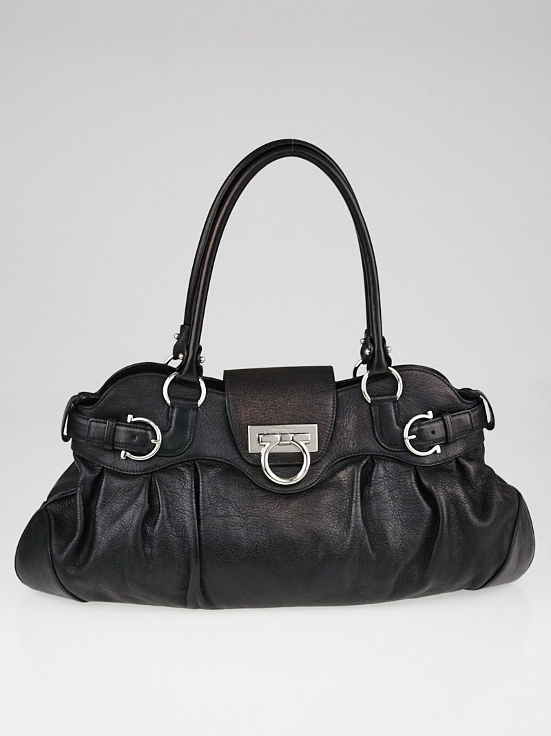 【2024新春福袋】 Salvatore Ferragamo Bag Shoulder Marisa Leather Black バッグ