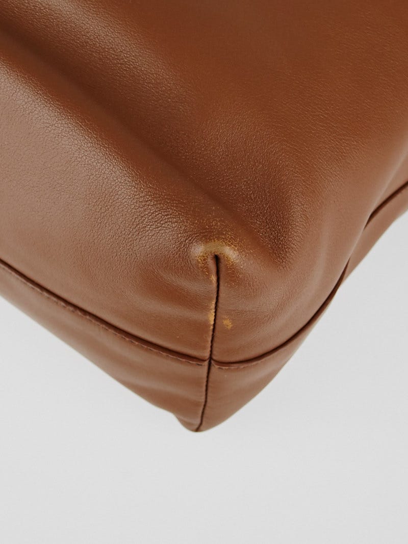 Miu Miu Nocciolo Vitello Soft Calf Leather Shopping Tote Bag