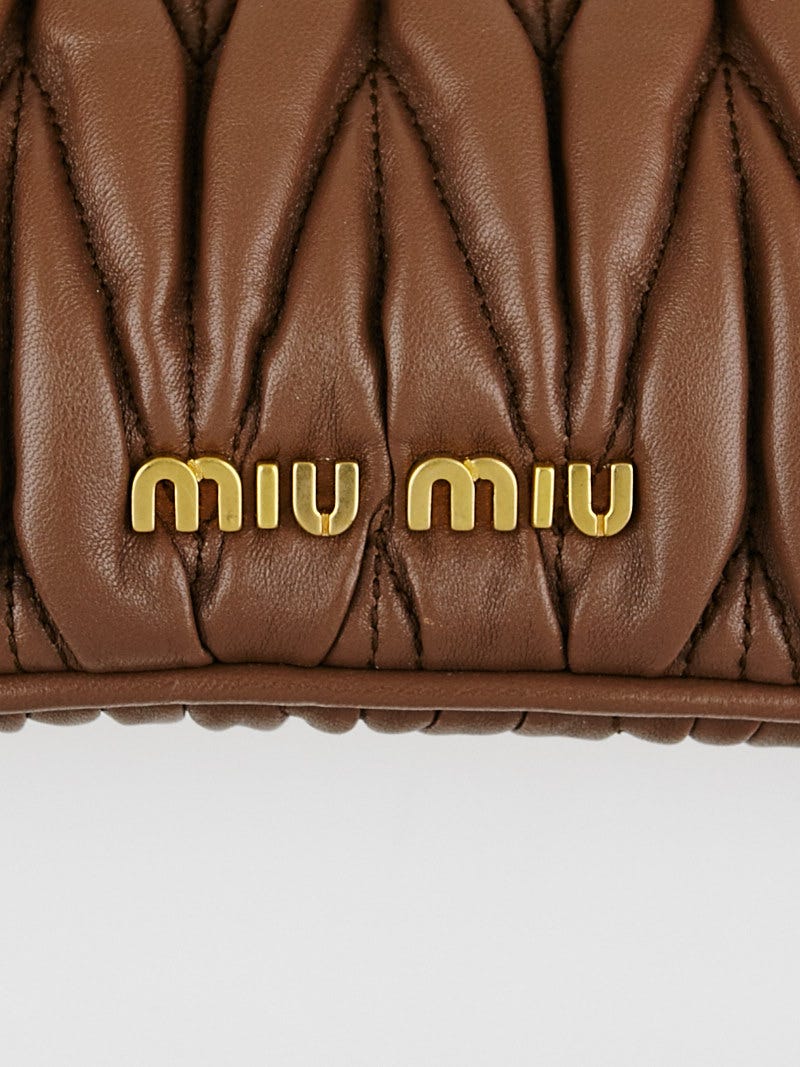 Miu Miu Cocco Matelasse Quilted Leather Frame Clutch Bag