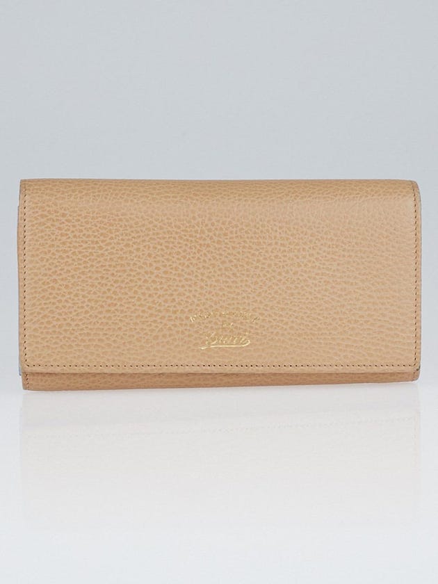 Gucci Beige/Blue Pebbled Leather Swing Continental Wallet