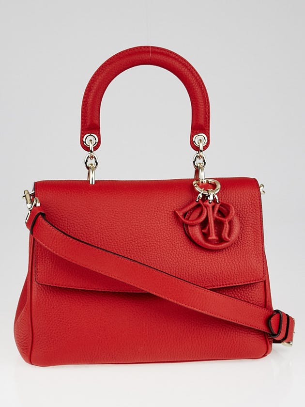 Christian Dior Red Pebbled Leather Be Dior Small Flap Bag