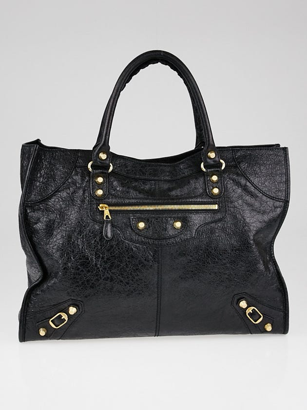 Balenciaga Black Lambskin Leather Giant 12 Giant Monday Bag