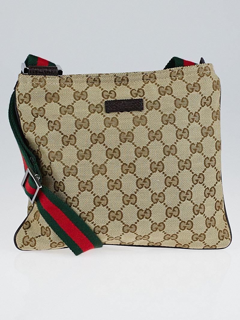 Gucci Beige/Ebony GG Canvas Vintage Web Garment Bag - Yoogi's Closet