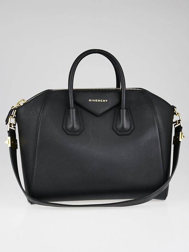 Givenchy Black Rubber Effect Medium Antigona Bag