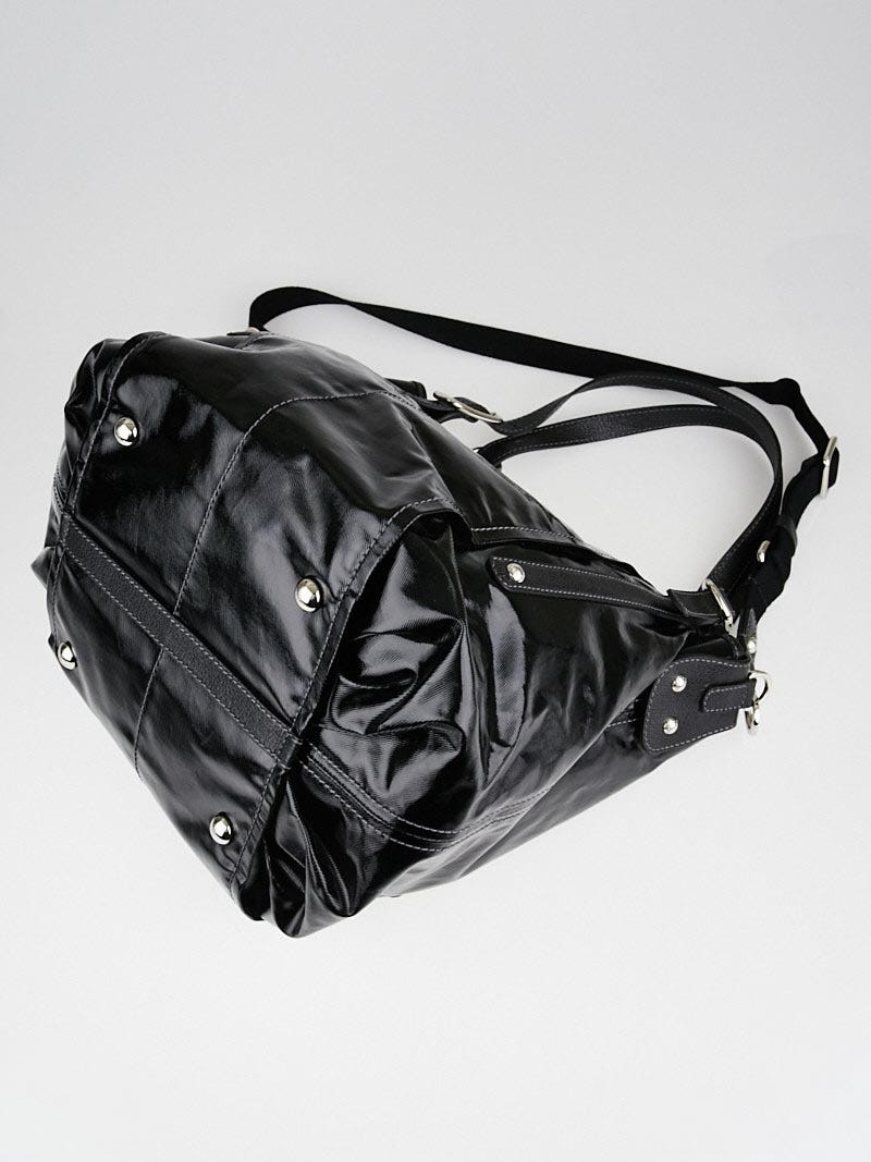 セール★Tod's TSQ SACCA TRAPEZIO Tod's Black Coated Canvas G-Bag Sacca Grande Tote Bag
