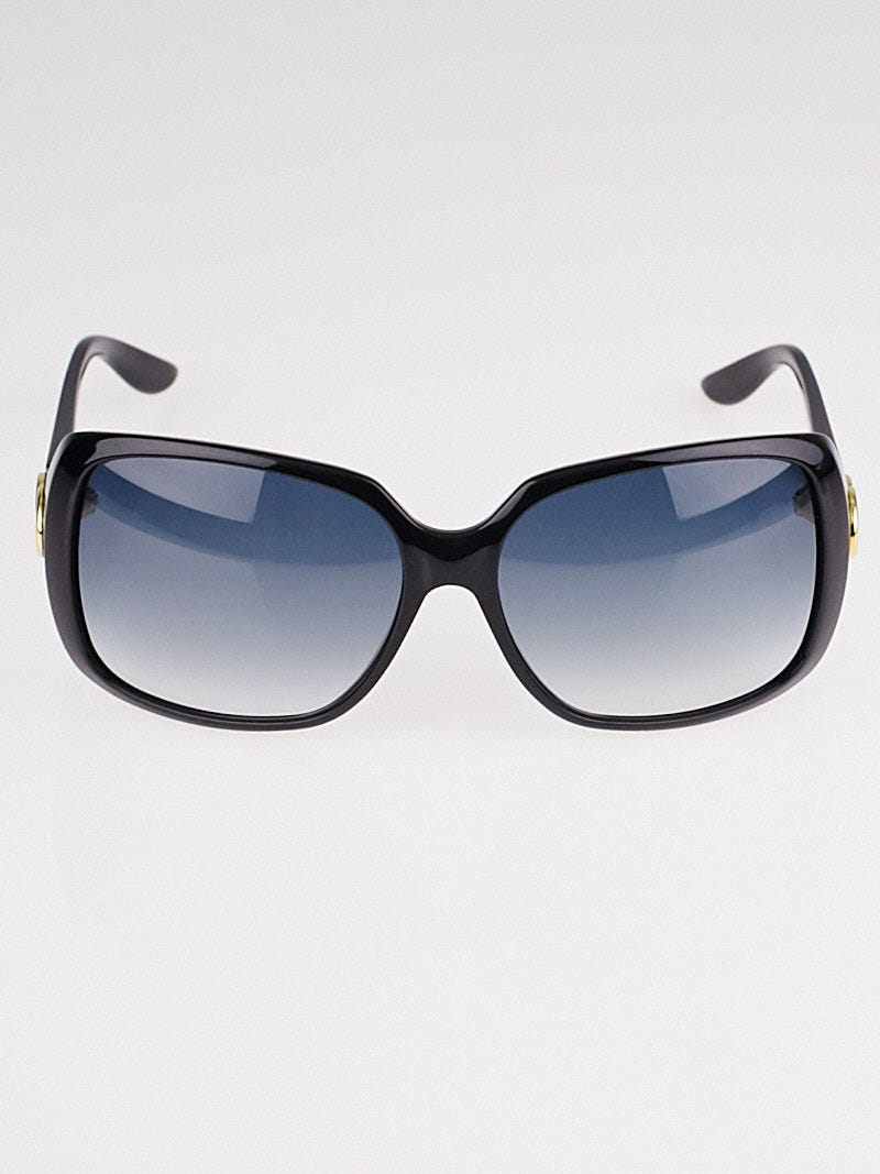 Gucci Black Frame Gradient Tint Vintage Web GG Sunglasses-3166/S