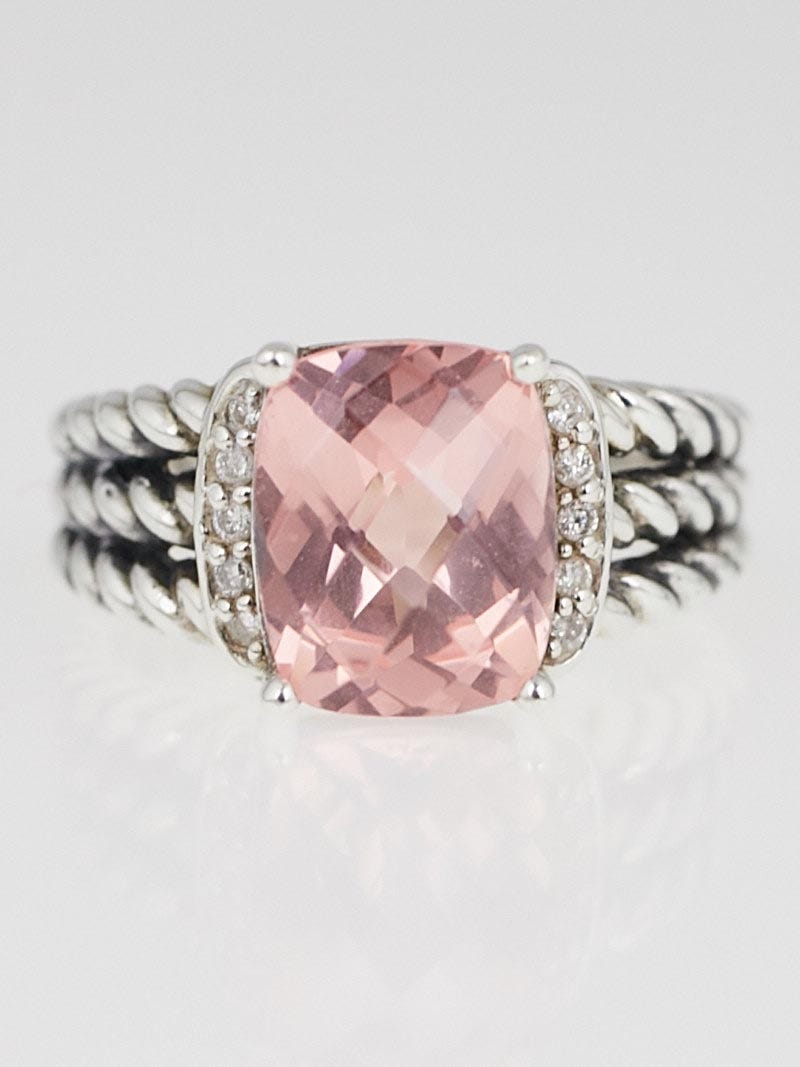 David Yurman Morganite and Diamonds Petite Wheaton Ring Size 5 Yoogi s Closet