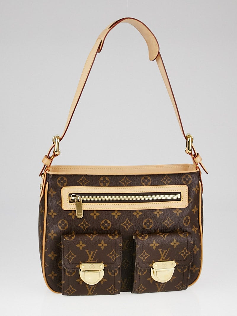 Louis+Vuitton+Hudson+Shoulder+Bag+GM+Brown+Canvas+Monogram for