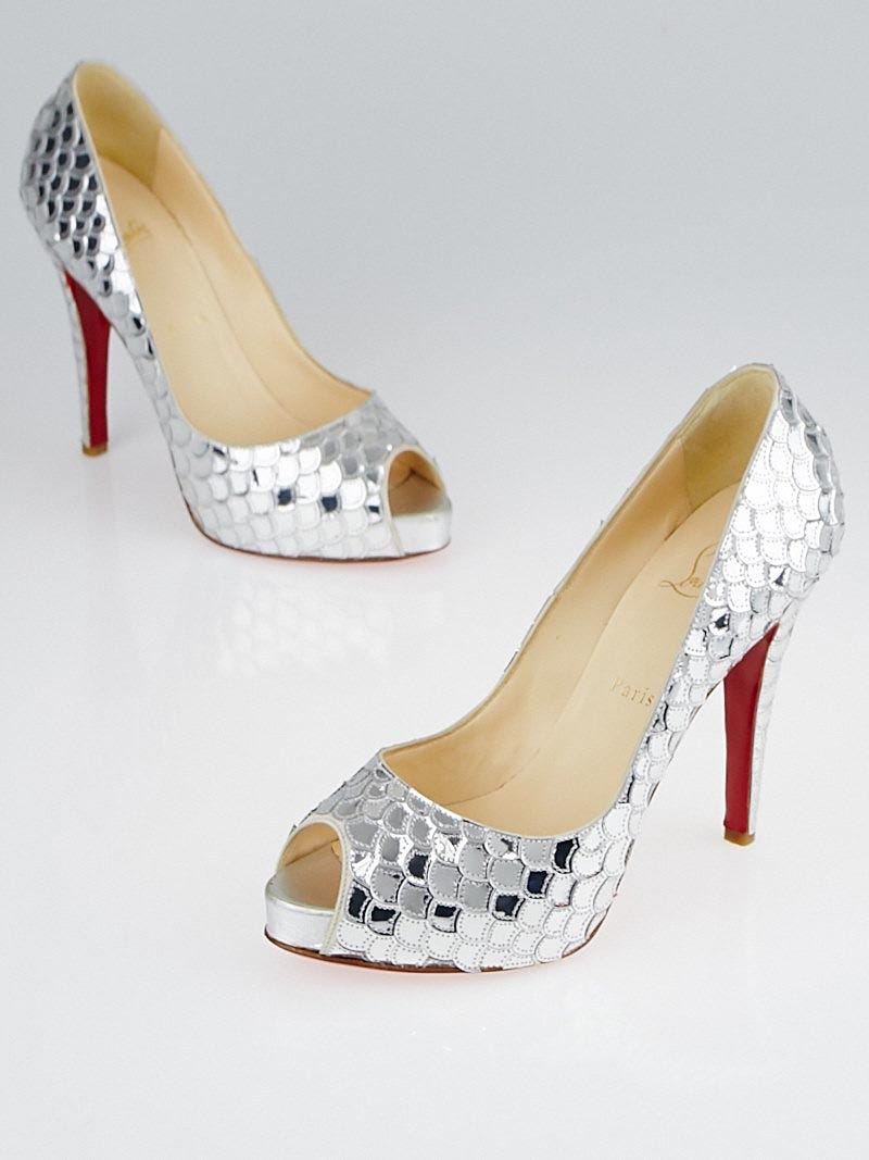 Louboutin on sale silver pumps