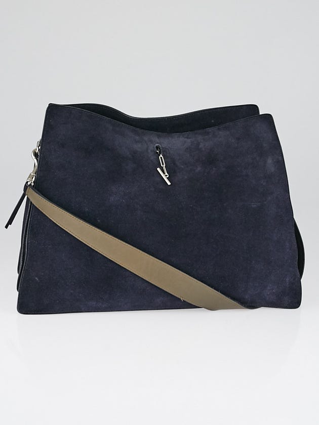 Celine Navy Blue Suede New Shoulder Bag