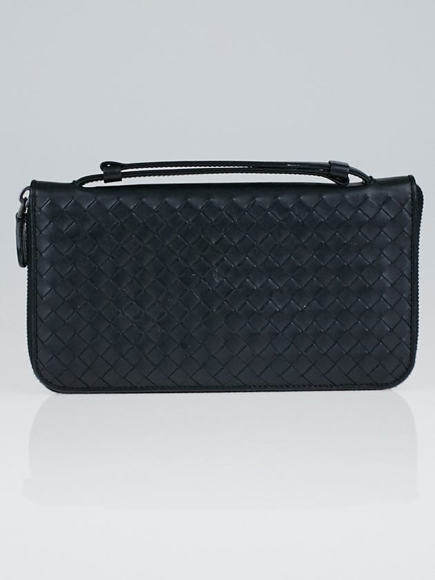 Bottega Veneta Black Intrecciato Woven Nappa Leather Vn Document Case