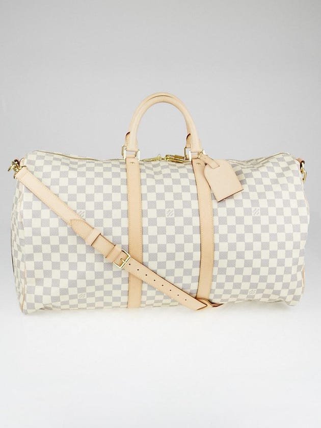 Louis Vuitton Damier Azur Canvas Keepall Bandouliere 55 Bag