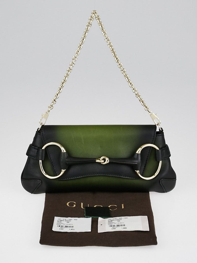 CELINE Triomphe Ostrich Leather Chain Shoulder bag Black