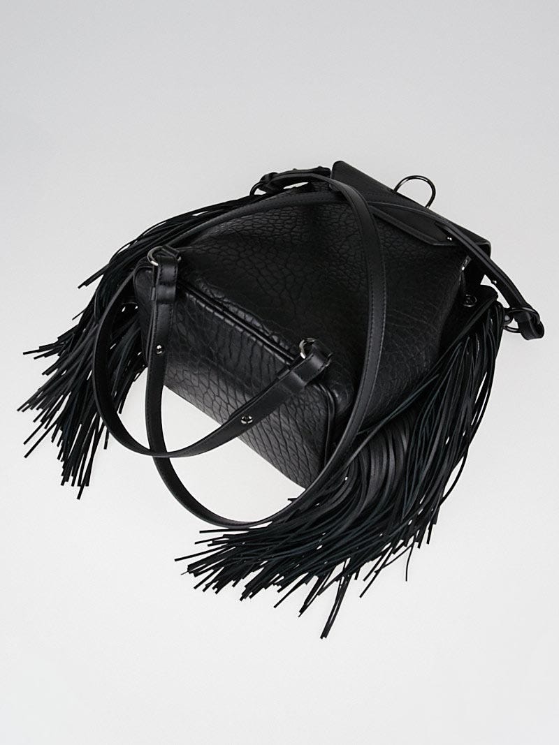 Christian Louboutin Black Pebbled Leather Fringe Lucky L  display picture 1