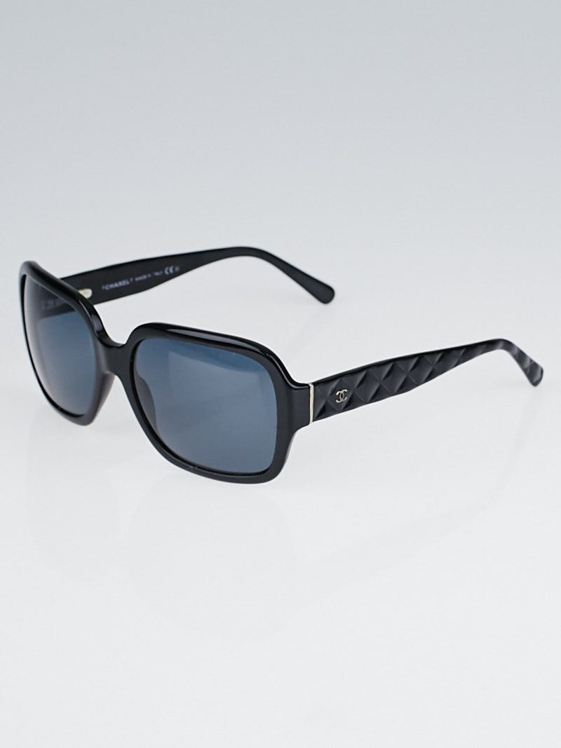 Chanel Black Quilted Frame Oversized Sunglasses-5124 - Yoogi's Closet