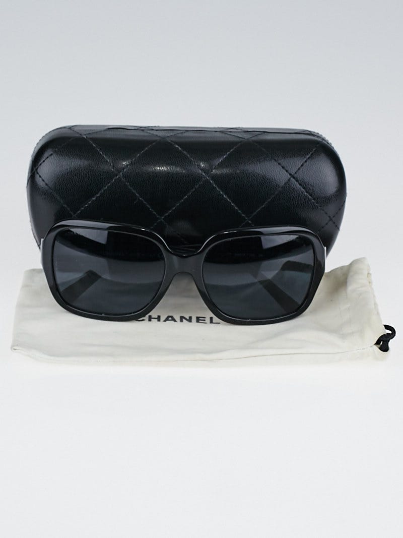 シャネル★ Chanel Black Quilted Frame Oversized Sunglasses-5124