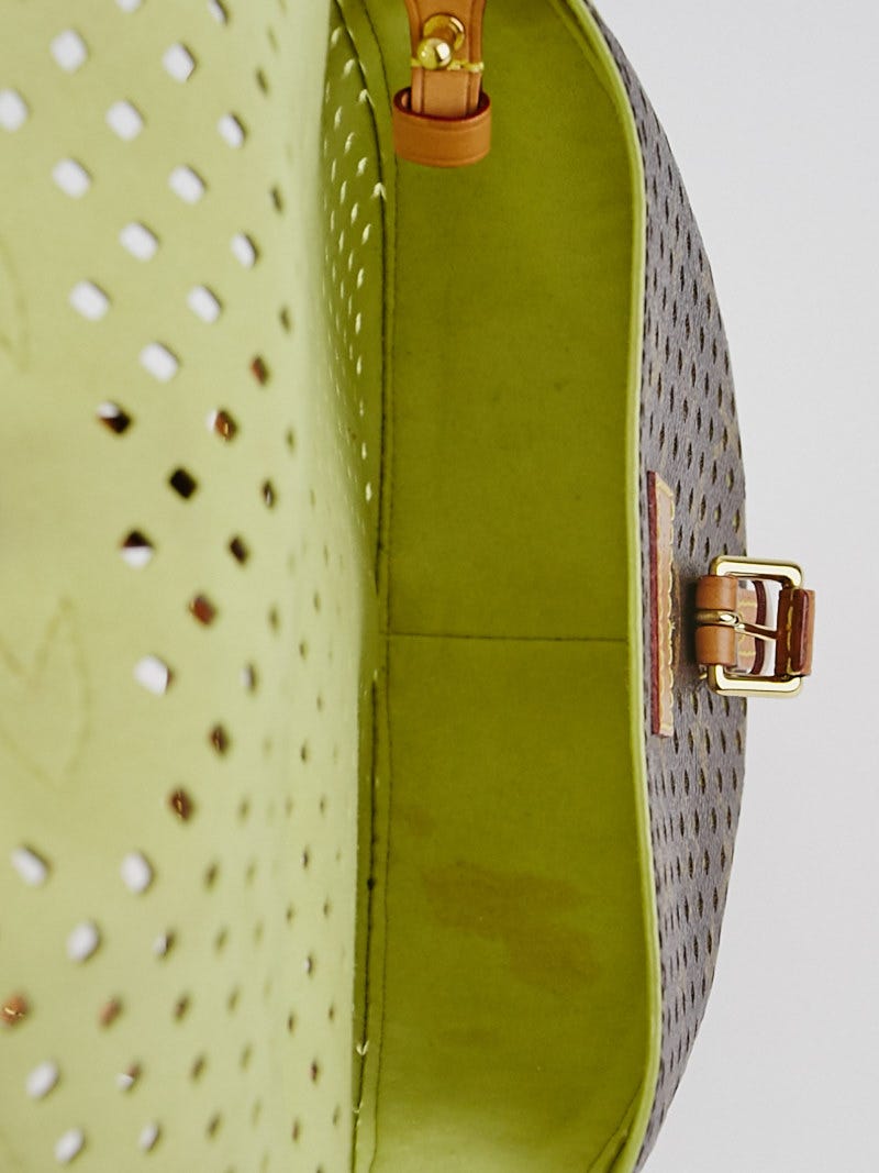 Louis Vuitton Limited Edition Green Monogram Flore Perforated Chantilly Bag  - Yoogi's Closet