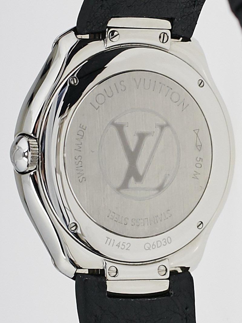 Louis Vuitton Stainless Steel and Black Leather Fifty-Five 