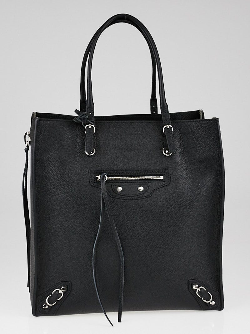 Balenciaga Black Calfskin Leather Papier A5 Zip Tote Bag - Yoogi's Closet