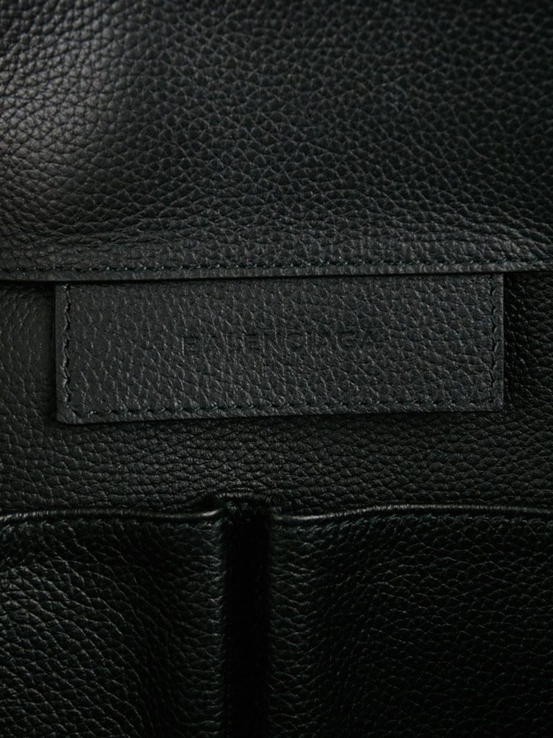 Milled Nappa Soft Leather Tote Bag in Black+Black