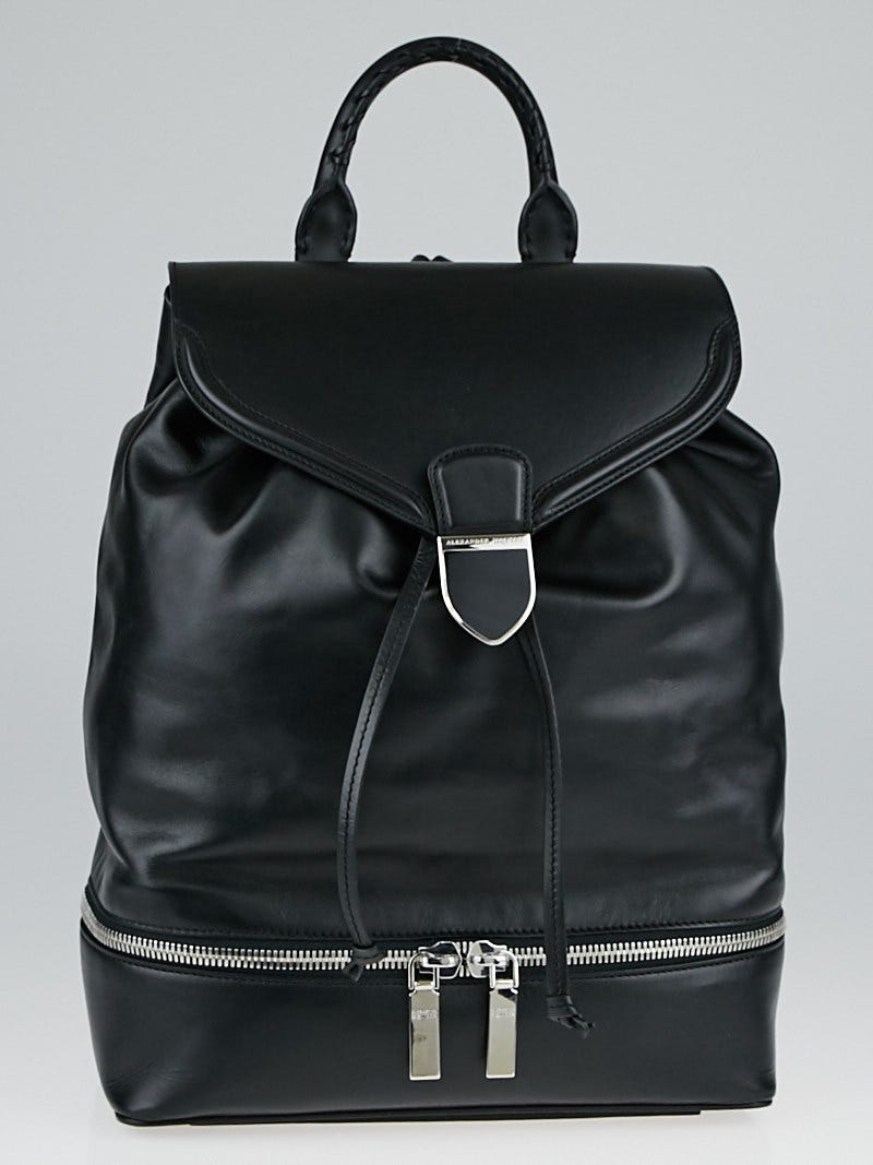 Alexander McQueen Black Leather Backpack Bag | Yoogi's Closet