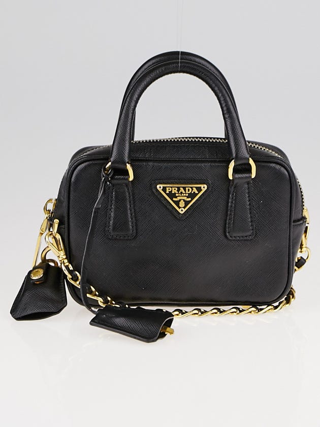 Prada Black Saffiano Leather Mini Crossbody Bag