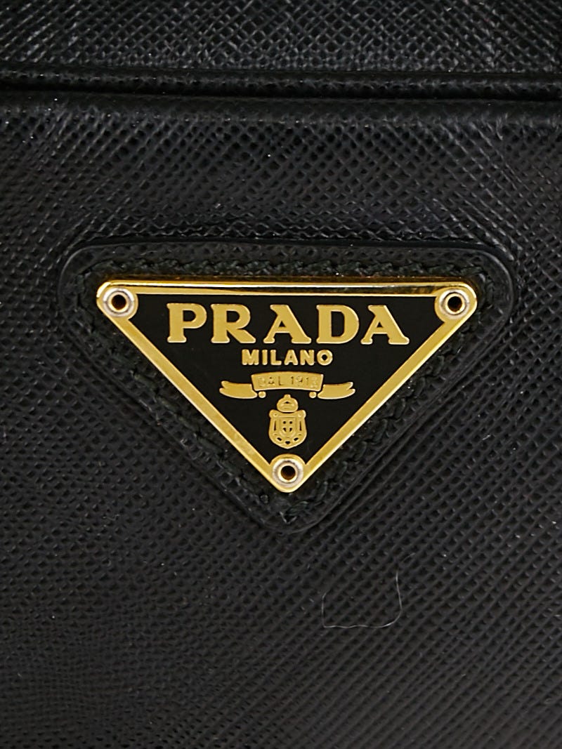 Prada Black Saffiano Leather Mini Crossbody Bag 1DH010 - Yoogi's Closet