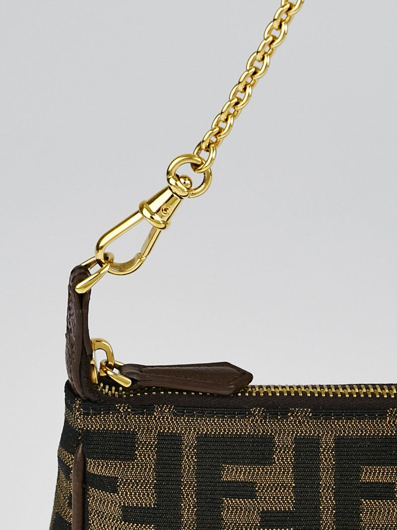 Fendi Tobacco Zucca Canvas Mini Pochette Bag