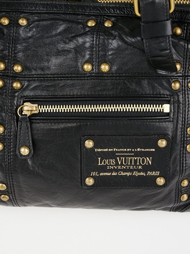 Louis Vuitton Limited Edition Black Lambskin Leather Riveting Bag