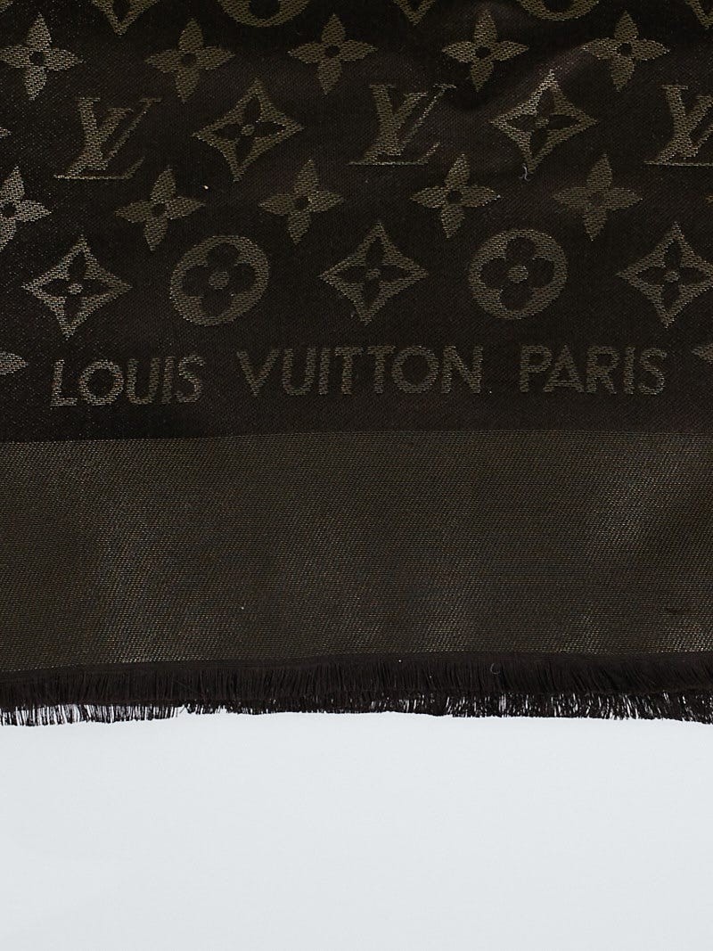 Louis Vuitton Brown Monogram Silk/Metal/Wool Shine Shawl - Yoogi's Closet