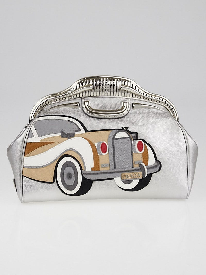 Prada silver clutch clearance