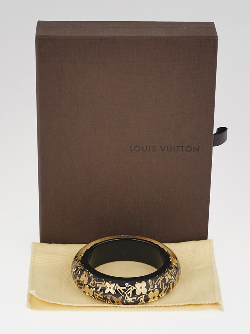 Louis Vuitton Black Resin Monogram Inclusion GM Bracelet - Yoogi's