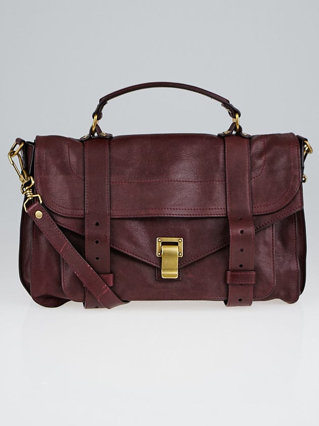 Proenza Schouler Burgundy Leather Medium PS1 Satchel Bag