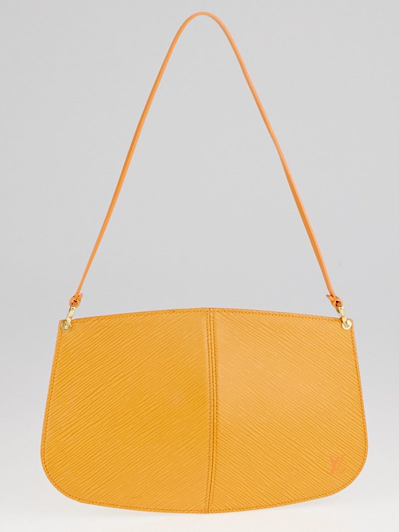 Louis Vuitton Epi Leather Demi Lune Pochette Bag Yellow Makeup