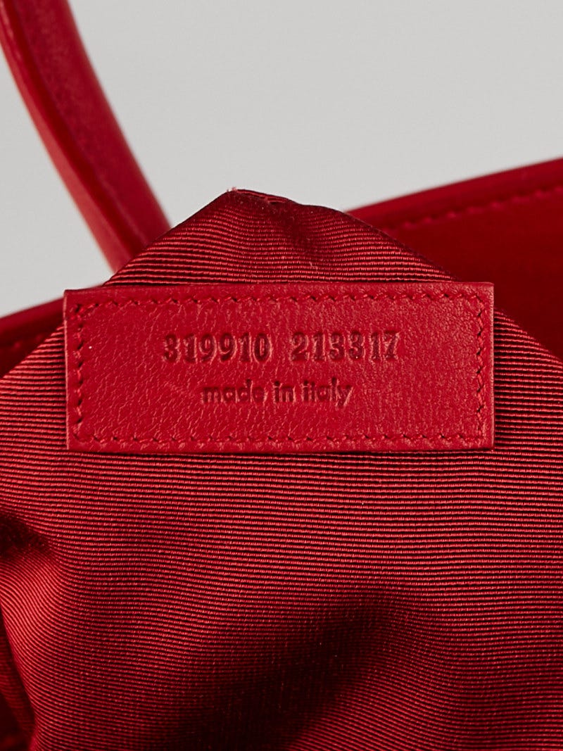 Yves Saint Laurent Red Calfskin Leather Large Sac de Jour Tote Bag