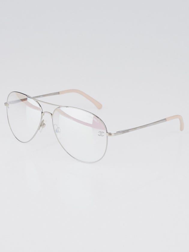 Chanel Metal Frame Mirror Tint Pink Aviator Sunglasses-4189