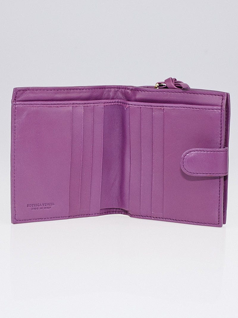 Bottega Veneta Purple Intrecciato Nappa Leather Mini Wallet
