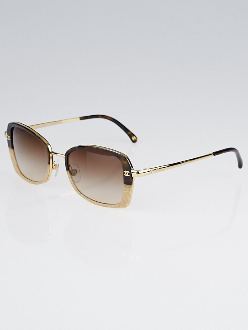 CHANEL White Rectangle Ombre Lens Silver Tone CC 6030 Sunglasses at 1stDibs