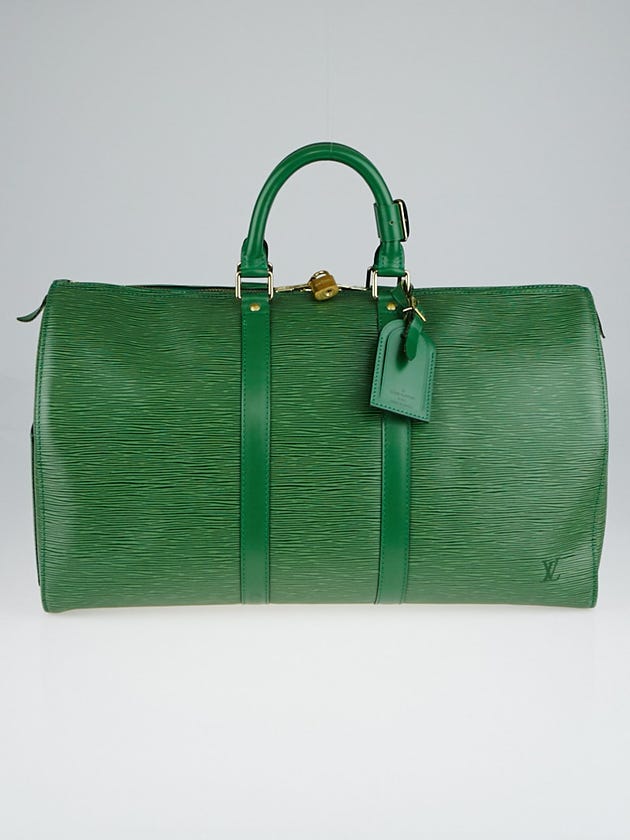 Louis Vuitton Borneo Green Epi Leather Keepall 45 Bag