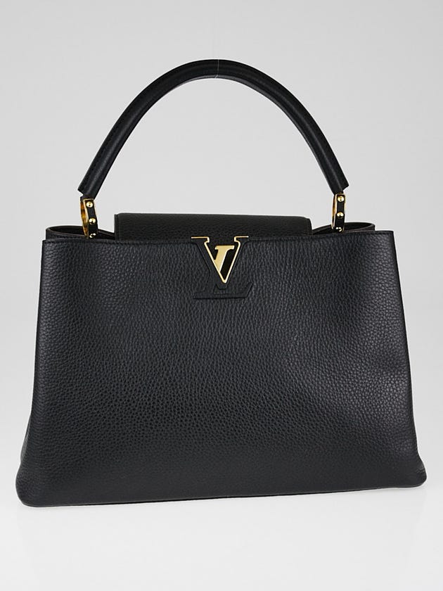 Louis Vuitton Black Taurillon Leather Capucines MM Bag