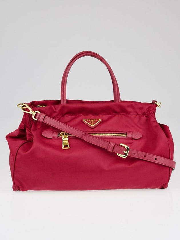 Prada Ibisco Tessuto Nylon and Saffiano Leather Tote Bag B1843M