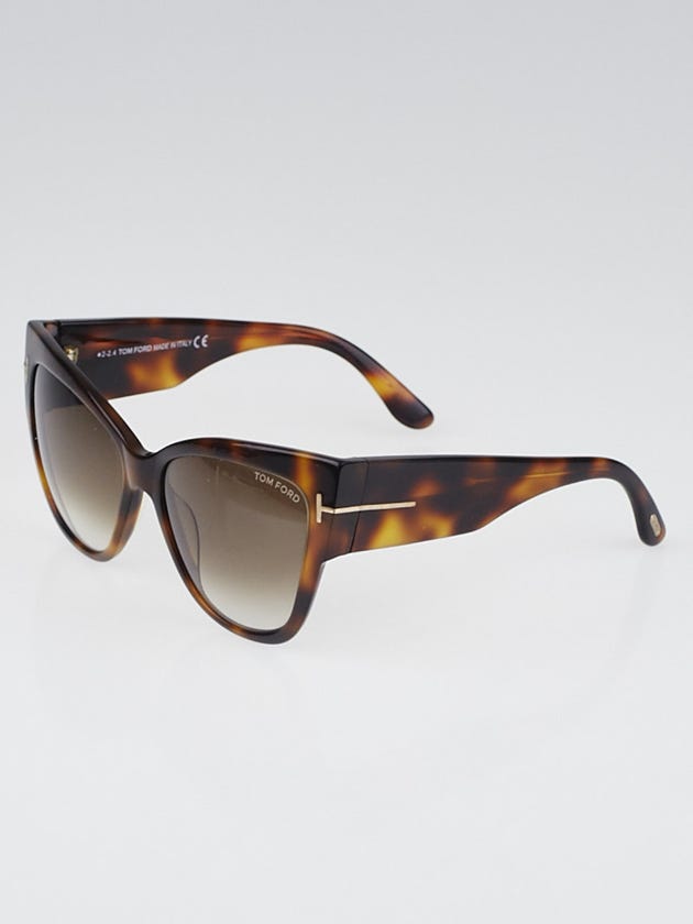 Tom Ford Tortoise Shell Acetate Frame Cat-Eye Anoushka Sunglasses-TF371