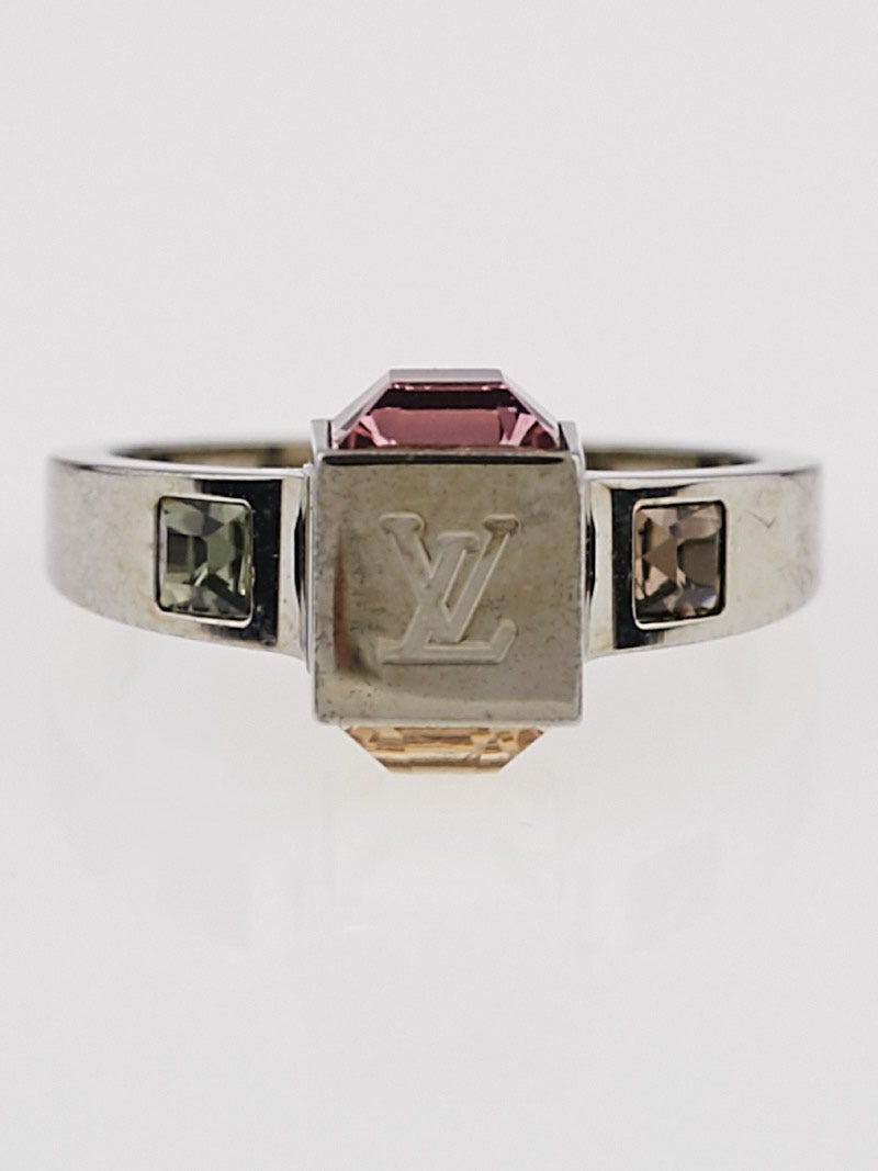Louis Vuitton Multicolor Swarovski Crystal Gamble Ring Size 7