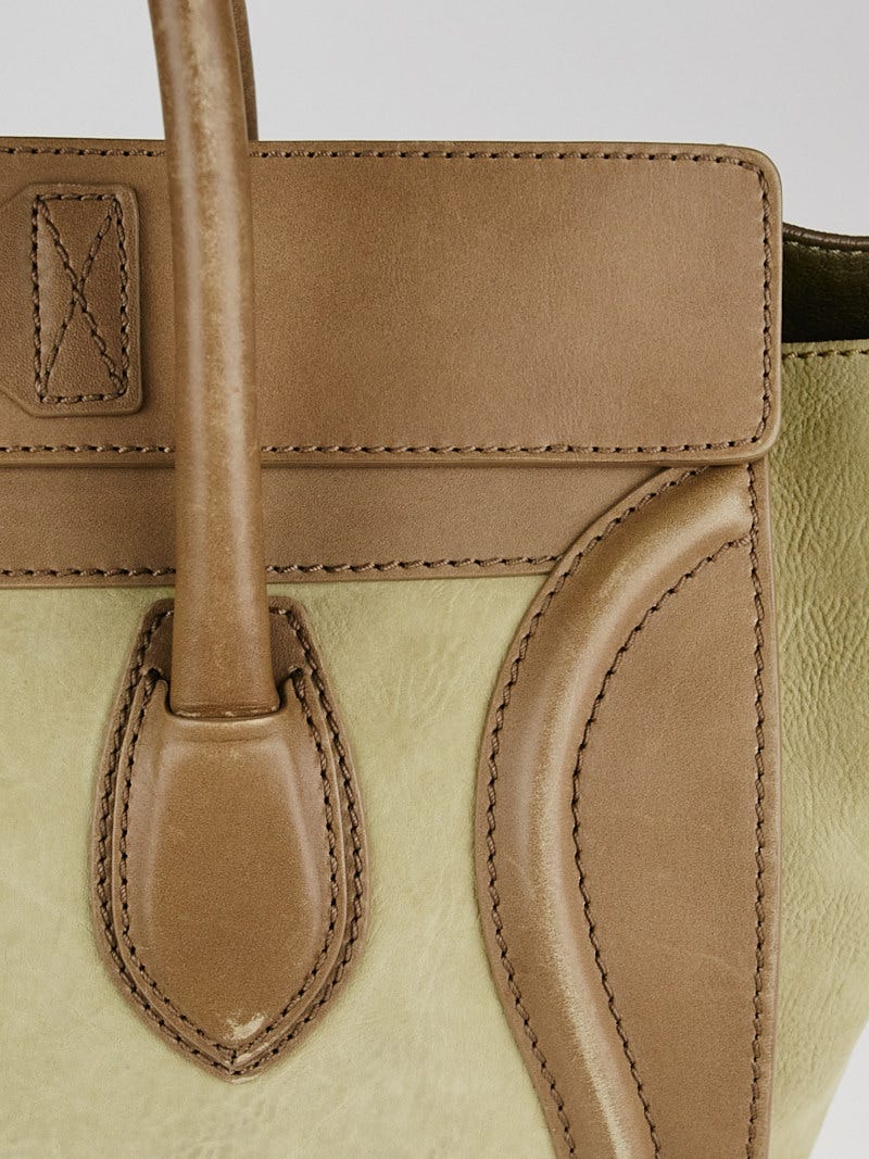 Celine Taupe Nubuck Leather Mini Luggage Tote Bag | Yoogi's