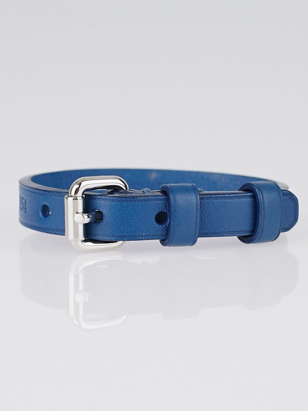 Louis Vuitton Blue Leather Wrap Bracelet