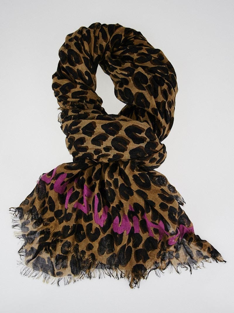 Louis Vuitton Black Animal Printed Cashmere & Silk Scarf Louis Vuitton