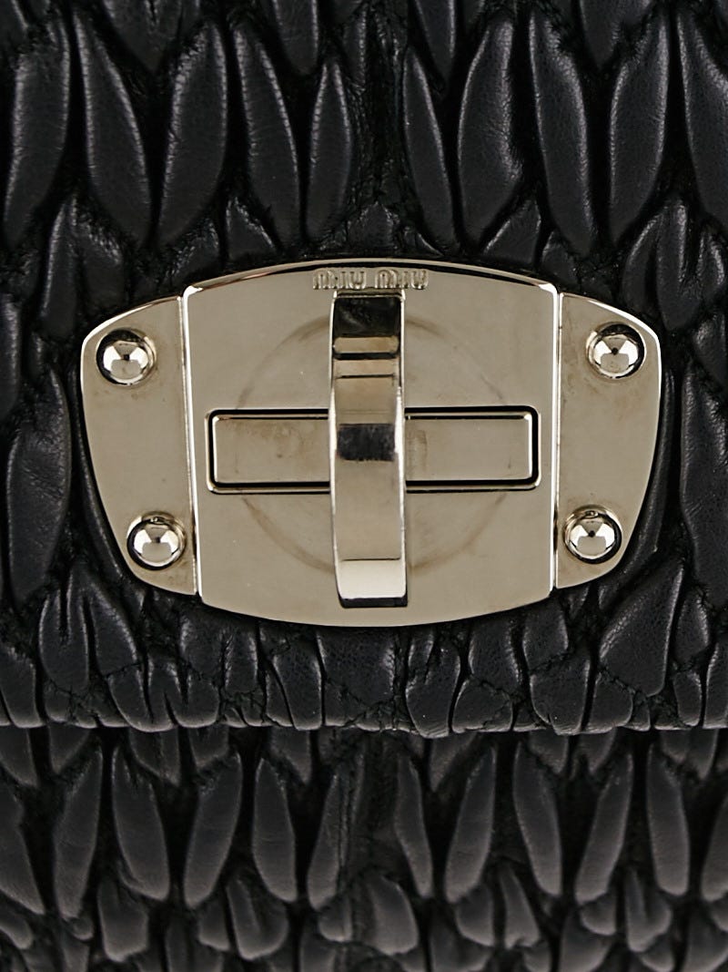 Miu Miu Black Cloquet Nappa Leather Satchel Bag | Yoogi's Closet