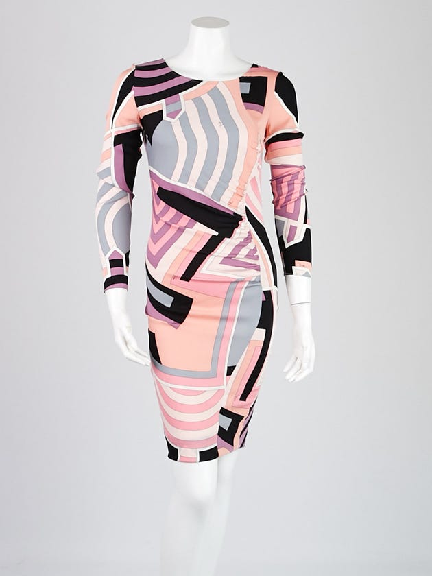Emilio Pucci Pink/Black Print Silk Long Sleeve Dress Size 6 | Yoogi's Closet Emilio Pucci Pink/Black Print Silk Long Sleeve Dress Size 6 | Yoogi's Closet